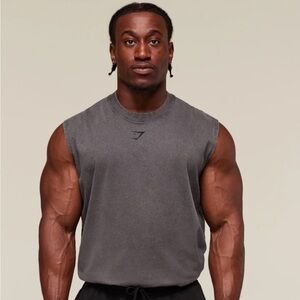 Gymshark heritage washed cut off t-shirt side M-oversize fit NWT grey